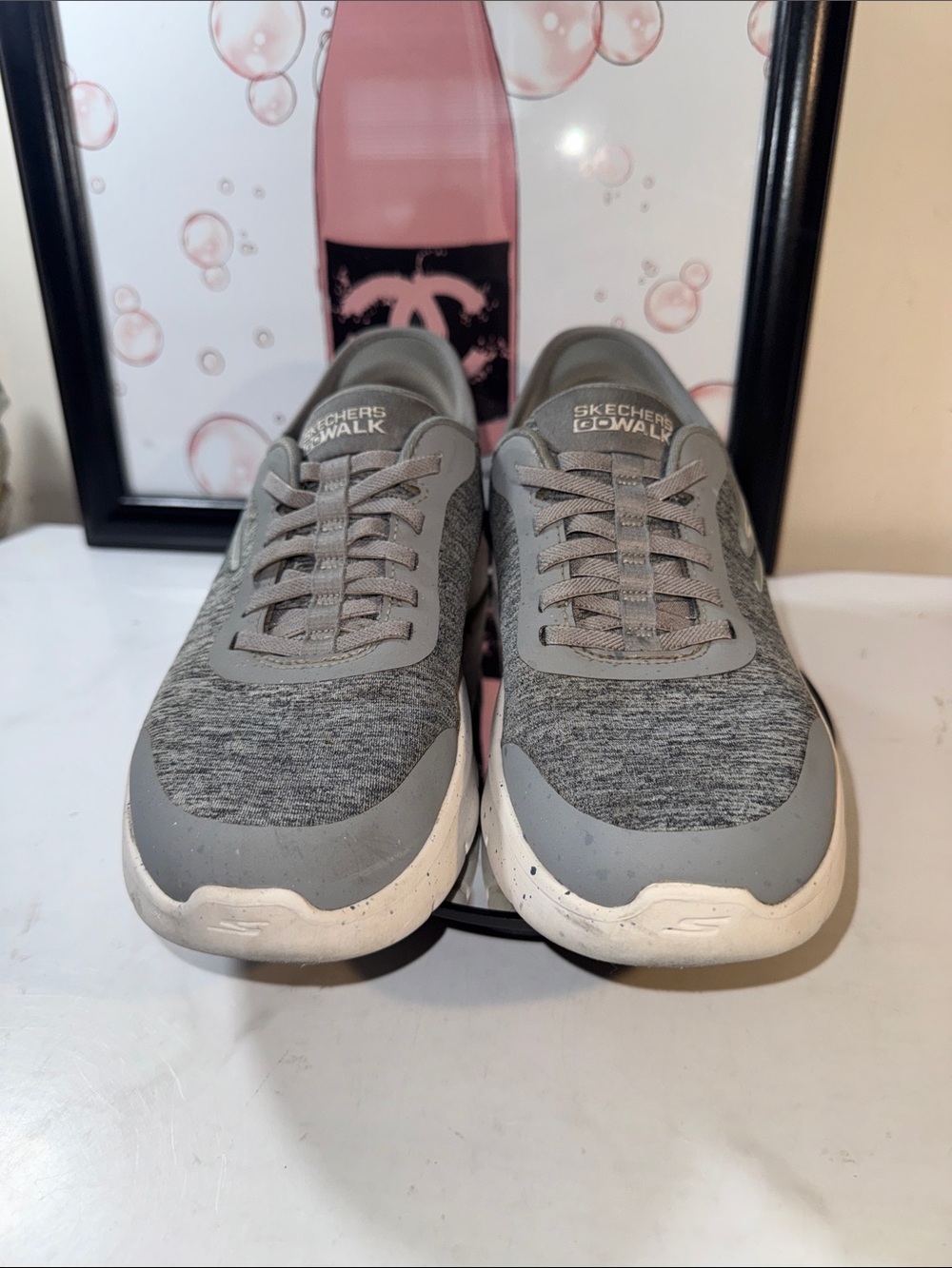 Skechers Dacie Gray Slip-On Hands-Free GOwalk Flex Sneakers - Women’s Size 8 - Picture 3 of 12